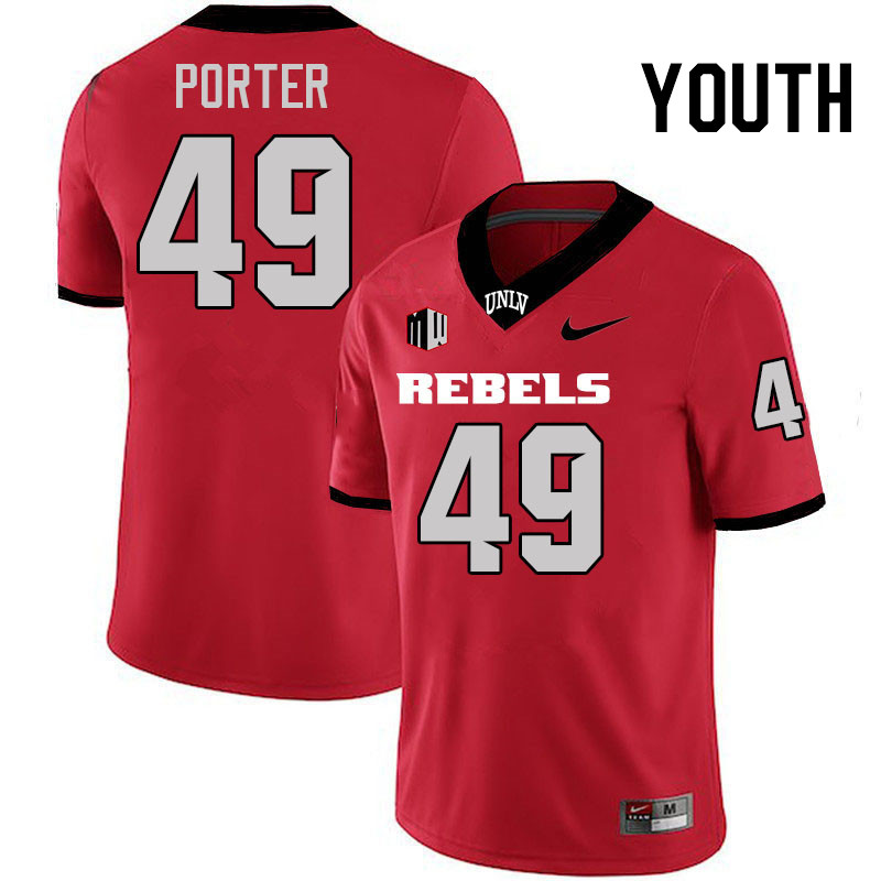 Youth #49 Andre Porter UNLV Rebels College Football Jerseys Stitched-Scarlet